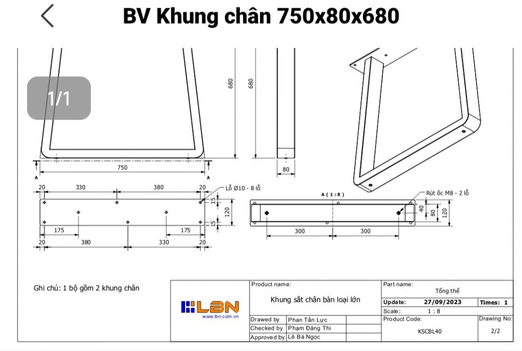 Chân bàn sắt đẹp MW cỡ lớn